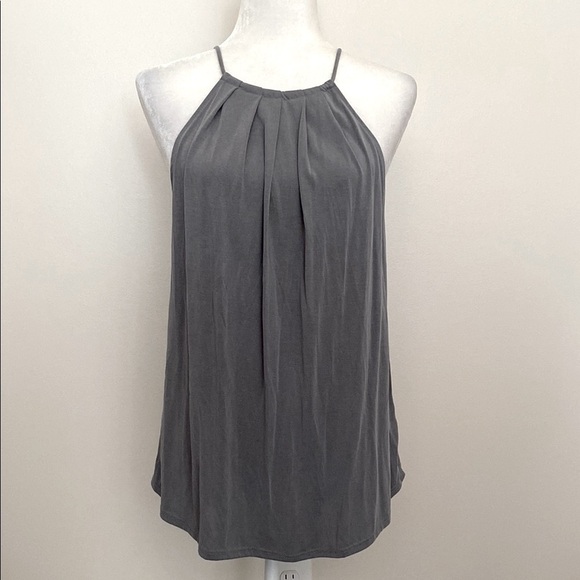 Green Envelope Gray Pleated Camisole Top - Picture 1 of 9